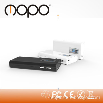 Dual USB power bank with LCD display,10400mAh portable mobile charger